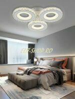 Lustra LED Cu Telecomanda, Elit's Cristal, 3Cercuri, Alb, 72W - imagine 2