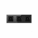 Priza tripla Elit'S,  rama sticla,16A ip20,8010Fkb-3