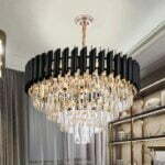 Candelabru Cristal Elit's Esn550, Negru cu Auriu