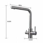 Baterie Bucatarie cu 3 Cai, Inox, Apa Filtrata, Esn1754 - imagine 2