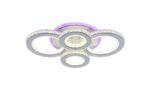 Lustra LED Cu Telecomanda, Elit's Cristal, 2-2 Cercuri, Alb, 90W, RGB - imagine 3