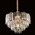 Candelabru Cristal, Elit's EsnH98031-500, 8 X E27, Auriu, 50 cm