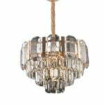 Candelabru Cristal, Elit's EsnH98031-500, 8 X E27, Auriu, 50 cm - imagine 2