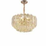 Candelabru Cristal, Elit's EsnH98046-400, 5 X E27, Auriu, 40 cm - imagine 3