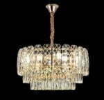Candelabru Cristal, Elit's EsnH98046-400, 5 X E27, Auriu, 40 cm - imagine 2