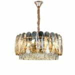Candelabru Cristal, Elit's EsnH98047-400, 5 X E27, Auriu, 40 cm - imagine 2