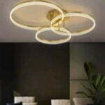 Lustra LED Cu Telecomanda, Elit's Esn F2330-3, 148W, Auriu