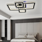Lustra LED Cu Telecomanda, Elit's Cristal, 2-2 Patrate, Negru, 160 W, RGB
