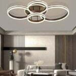 Lustra LED Cu Telecomanda, Elit's EsnC871-4A CF, 180w, Maro Coffee