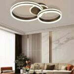 Lustra LED Cu Telecomanda, Elit's Esn F2331-2r,  Intensitate Reglabila, 194W, Maro