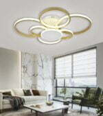 Lustra Led Cu Telecomanda, Elit's Esn R9037,  196W, Gold, 73 cm - imagine 2