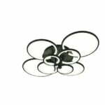 Lustra Led, Opt Cercuri, Negru Mat, Esn 6626 -8 Bk 296w