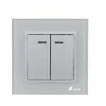 Intrerupator Dublu Cu Led Smack, 10A,Sf 8102fkw, Rama Sticla, Alb