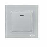 Intrerupator Simplu Cu Led Smack,10A,Sf8101 fkw.Rama Sticla,Alb