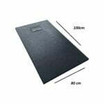 Cadita Baie Din Compozit , Smack , 100x80 cm, cu Sifon,Negru - imagine 3