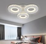 Lustra LED Cu Telecomanda, Elit's Cristal, 3Cercuri, Alb, 72W