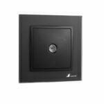 Priza tv, rama sticla neagra 8008esn