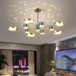 Lustra LED Cu Telecomanda, Elit's, Lenora 11 Negru-Gold, 144w - imagine 3