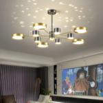 Lustra LED Cu Telecomanda, Elit's, Lenora 11 Negru-Gold, 144w
