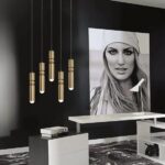Lustra led pendul, Lalo 5, Gold - imagine 2