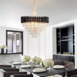 Candelabru Cristal Elit's Esn400, Negru cu Auriu