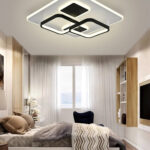 Lustra LED Cu Telecomanda, Elit's Esn r9057RS, 150W, Negru Alb