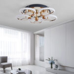 Lustra Led Cu Telecomanda, Elit's, Opal C, 150 w Intensitate Reglabila, Gold - imagine 2