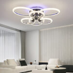 Lustra Led Cu Telecomanda, Elit's, Opal H, 162 w Intensitate Reglabila, RGB, NEGRU - imagine 2
