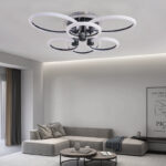 Lustra Led Cu Telecomanda, Elit's, Opal H, 162 w Intensitate Reglabila, RGB, NEGRU - imagine 3