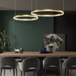 Lustra LED Esn 203002/2, Cu Telecomanda, 3 Tipuri De Lumina, 120W, Auriu
