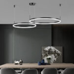 Lustra LED Esn F203001/2, Cu Telecomanda, 3 Tipuri De Lumina, 120W, Negru
