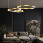 Lustra LED EsnF203003/3, Cu Telecomanda, 3 Tipuri De lumina, 160W, Auriu