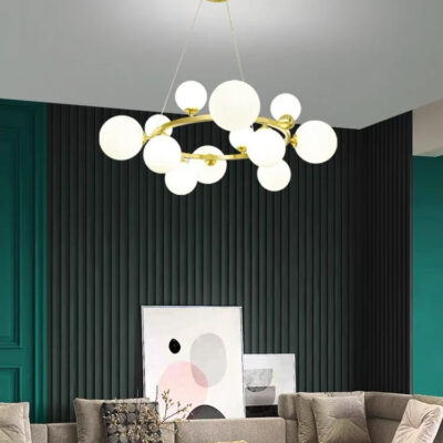 Lustra Leila Gold,12 globuri 80 cm