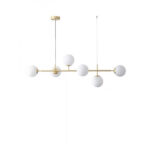 Lustra suspendata Gold Lux, Elit's 6 globuri Albe - imagine 2