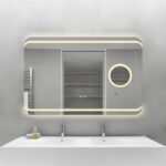 Oglindă Baie LED și Dezaburire Elit’s Premium cu Senzor Touch, Lumina Rece, Caldă și Neutră, 90x60cm, Lupa Cosmetica esn141