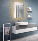 Oglindă Baie LED și Dezaburire Elit's Premium cu Senzor Touch, Lumina Rece, Caldă și Neutră, 60x80cm, lumina ambientala spate - imagine 2