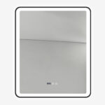 Oglindă Baie LED și Dezaburire Elit's Premium cu Senzor Touch, Lumina Rece, Caldă și Neutră, 60x100cm, cu rama Negru Antichizat, Ceas - imagine 6