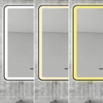 Oglindă Baie LED și Dezaburire Elit's Premium cu Senzor Touch, Lumina Rece, Caldă și Neutră, 60x100cm, cu rama Negru Antichizat, Ceas - imagine 7
