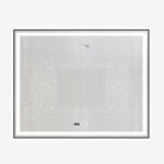 Oglindă Baie LED și Dezaburire Elit's Premium cu Senzor Touch, Lumina Rece, Caldă și Neutră, 120x80 cm, cu rama Negru Antichizat, Ceas - imagine 6
