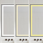 Oglindă Baie LED și Dezaburire Elit's Premium cu Senzor Touch, Lumina Rece, Caldă și Neutră, 120x80 cm, cu rama Negru Antichizat, Ceas