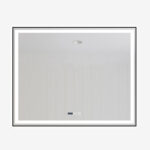 Oglindă Baie LED și Dezaburire Elit's Premium cu Senzor Touch, Lumina Rece, Caldă și Neutră, 120x80 cm, cu rama Negru Antichizat, Ceas - imagine 8