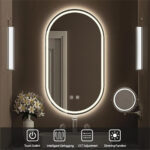 Oglindă Baie LED și Dezaburire Premium cu Senzor Touch, Lumina Rece, Caldă și Neutră, 50x100cm - imagine 3