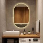 Oglindă Baie LED și Dezaburire Premium cu Senzor Touch, Lumina Rece, Caldă și Neutră, 50x80cm,Iluminare spate