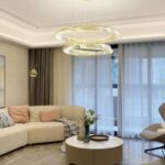 Lustra LED Tip Pendul Ruwayda One, Cu Telecomanda, 3 Tipuri De Lumina, Inaltime Reglabila, 116W, Auriu
