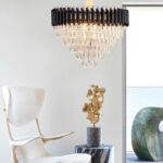 Candelabru de cristal Raven 50cm - Negru cu Auriu