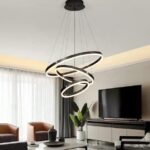 Lustra LED Cu Telecomanda, 3 cercuri Negru