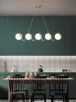 Lustra led Premium Gold,5 Globuri, 80 cm