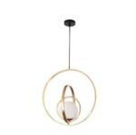 Lustră pendul cu glob alb, Gold 40cm - imagine 2