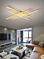 Lustra LED Holly Two, Cu Telecomanda, 3 Tipuri De Lumina, Intensitate Reglabila, 146W, Gold - imagine 4