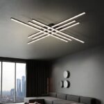 Lustra LED Holly Two, Cu Telecomanda, 3 Tipuri De Lumina, Intensitate Reglabila, 146W, Black - imagine 6